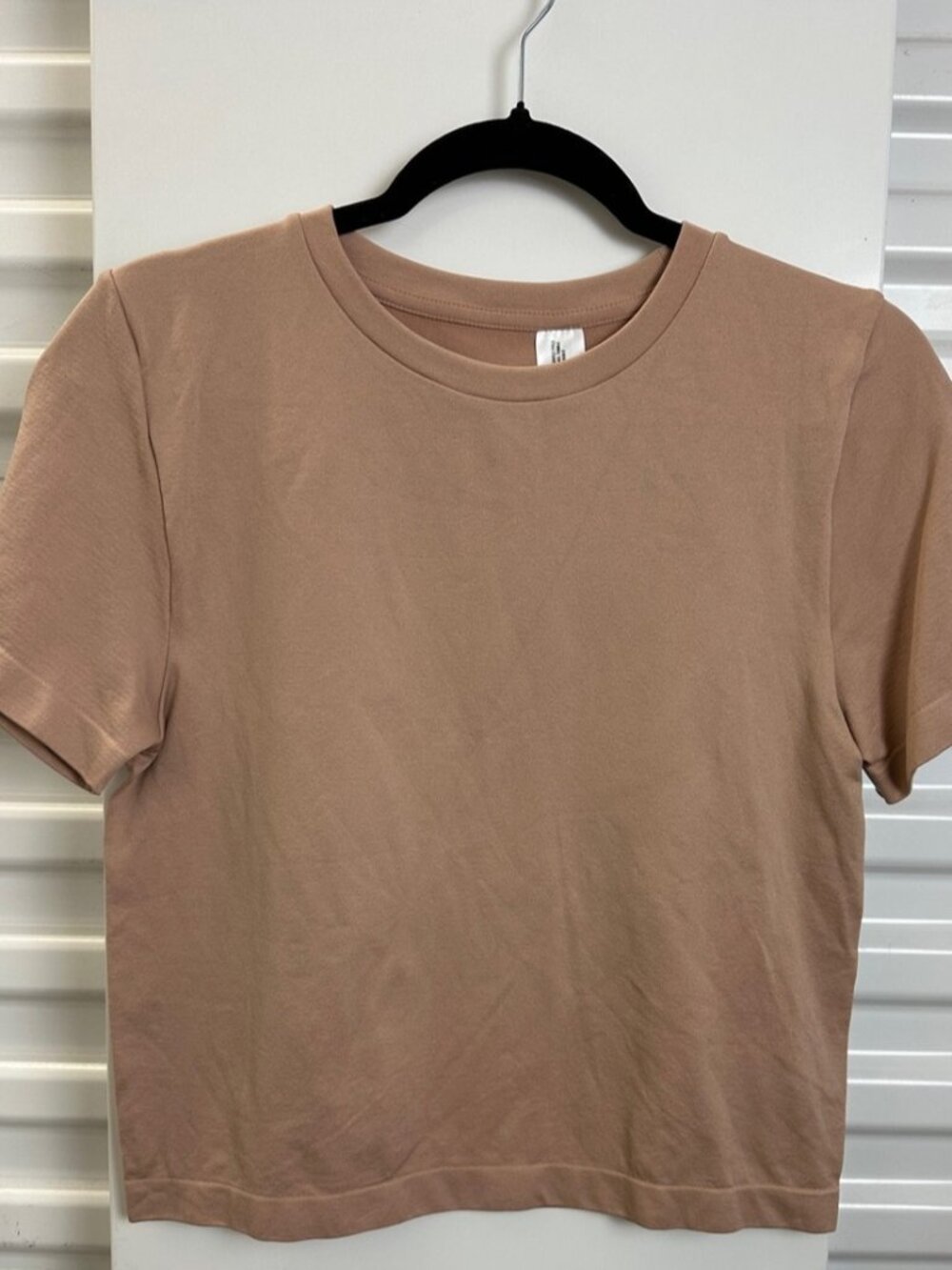 Cropped Crewneck Tee in Tan